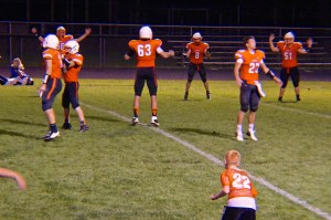 After the game, the OC Knights do jumping jacks chanting K-N-I-G-H-T-S. Photo Credit/Denise Gilliland, Editor and Chief, Kat Country Hub. 