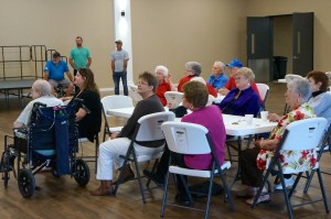 Those in attendance listen to the mayor's speech at the open house for the community center. Photo Credit/Denise Gilliland, Editor and chief, Kat Country Hub.