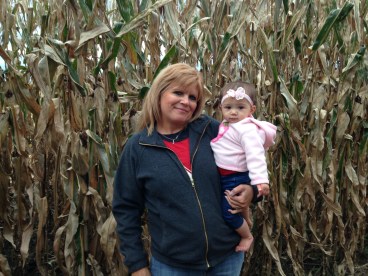 Denise Gilliland, Editor and Chief of Kat Country Hub, with granddaughter Penelope at Harvest Moon Pumpkin Patch. Photo Credit/Jeff Gilliland. 