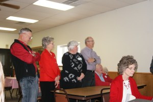 The annual Craig Alder Grove Parish held their annual Valentine Dinner Sunday in Craig. Entertainment for the event was provided by all the wonderful participants in the Family Feud game. #793 Melvin & Phyllis Schmidt, Nancy and Mike Nowacki and Russ Lang teamed up for the Family Feud game while “Executive Producer” Mary Loftis runs the game controls. Photo Courtesy of Mary Loftis. 