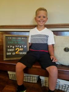 Grayhm Beck starting 2nd grade. 